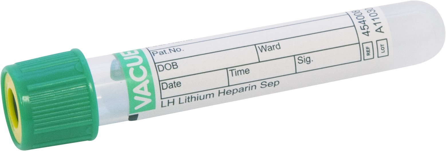 Vakuumrør Li-Heparin med gel 3,5 ml grønn | Norengros