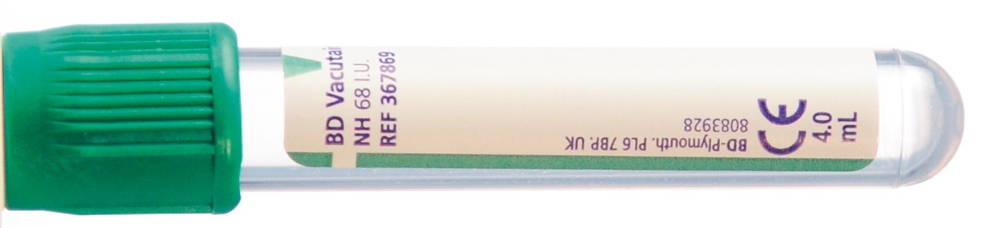 Vakuumrør Na-Heparin plasmarør 5/4ml grønn | Norengros